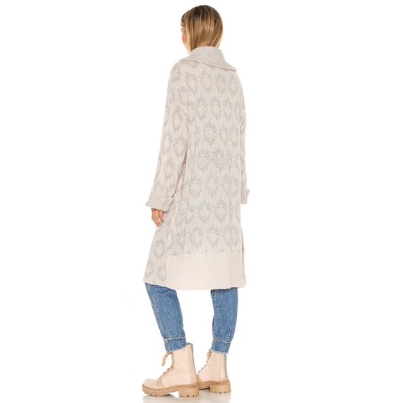NEW Free People Like a Diamond Sweater Coat in Icy Diamonds Combo in Medium - Picture 6 of 16